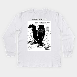 Cool Cats of Jazz Kids Long Sleeve T-Shirt